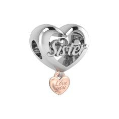 Sister sterling silver and 14k rose gold-plated ch 782244C00