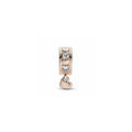Heart 14k rose gold-plated clip with clear cubic zirconia and silicone grip 782253C01 (High Resolution)