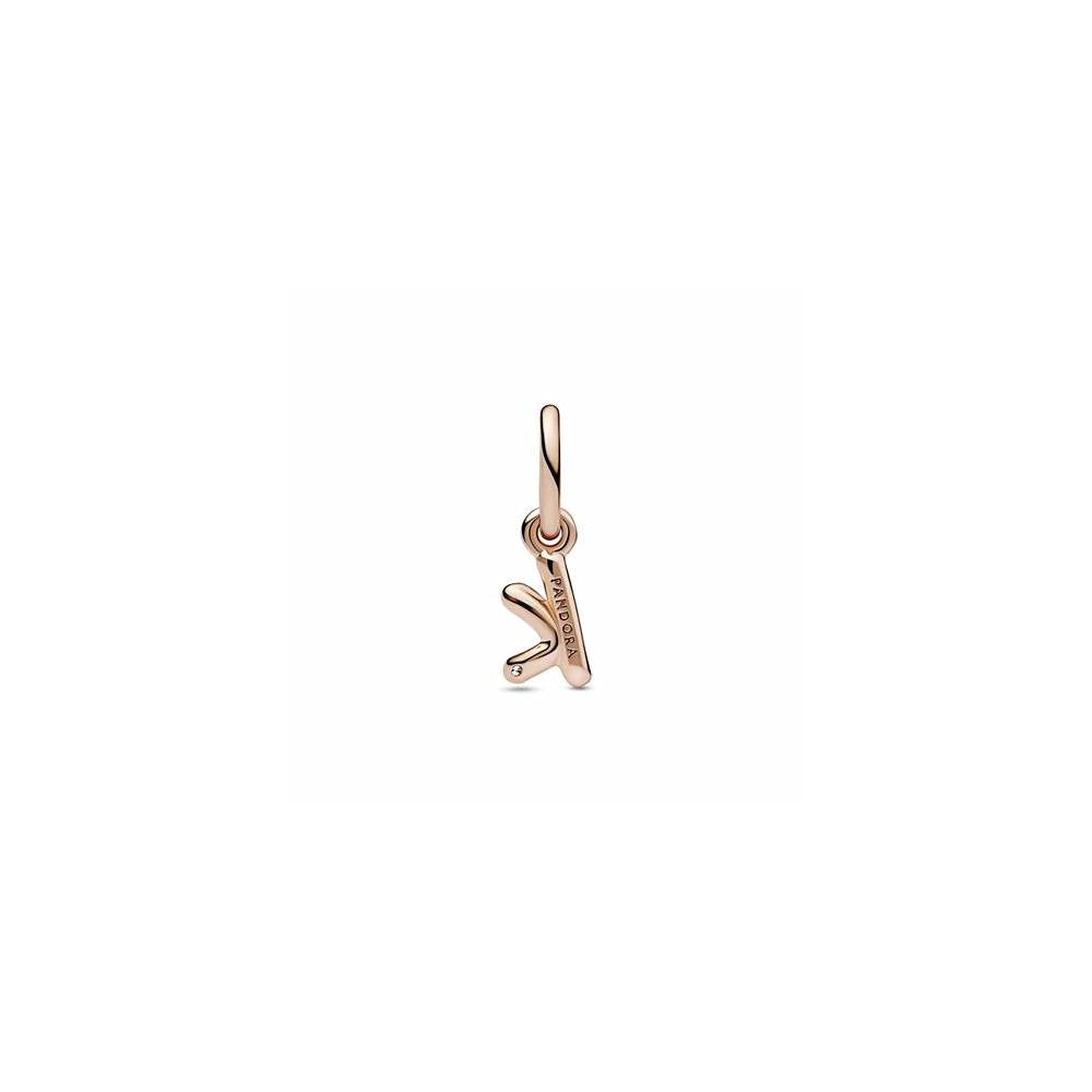 Letter k 14k rose gold-plated dangle with clear cubic zirconia 782460C01 (High Resolution)
