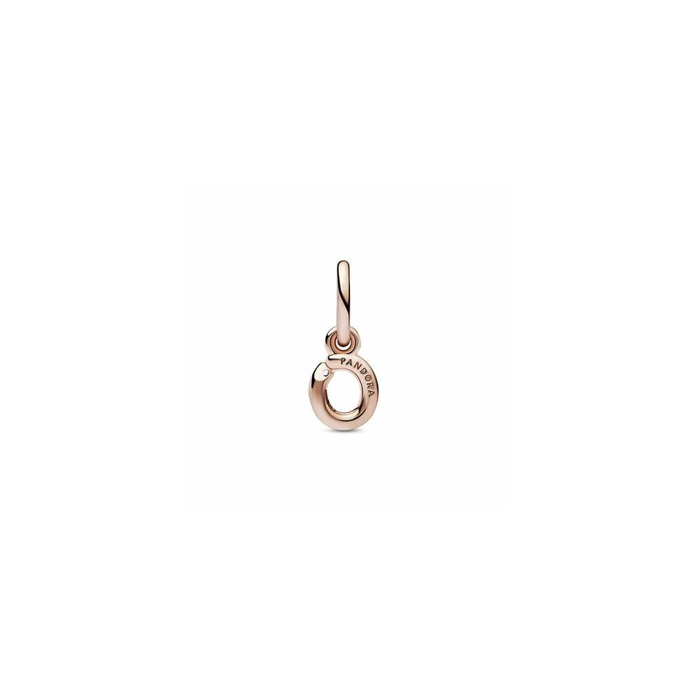 Letter o 14k rose gold-plated dangle with clear cubic zirconia 782468C01 (High Resolution)