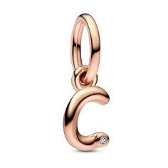 Pandora Rose gold plate initial C