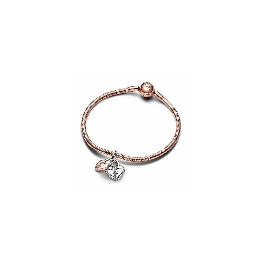 Padlock heart sterling silver and 14k ro 783079C01 (High Resolution)