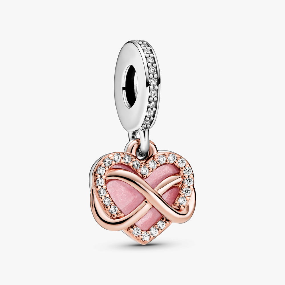 Sparkling Infinity Heart Hanging Charm w Pink Enamel   CZ 788878C01 (High Resolution)
