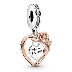 Pandora Rose Heart & Rose Flower Hanging 789290C01