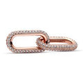 14k Rose gold-plated link with clear cub 789660C01