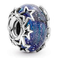 Sterling silver charm with galaxy glitte 790015C00