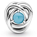 Sterling silver charm with capri blue crystal (December) 790064C02