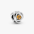 Sterling silver charm with honey coloured crystal (November) 790065C04 (High Resolution)