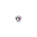 Sterling silver charm with phlox pink crystal (October) 790065C05 (High Resolution)