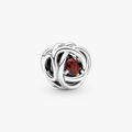 Sterling silver charm with salsa red crystal (January) 790065C06 (High Resolution)