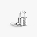 Padlock and key sterling silver dangle with clear cubic zirconia 790088C01 (High Resolution)