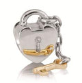 Key to My Heart Silver Charm w 14k 790288