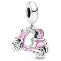 Pink Motorcycle & Helmet Silver Hanging 791057C01