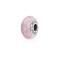 Pink Shimmer Faceted Murano Glass Silver Charm 791650 (High Resolution)
