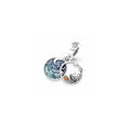 Camping sterling silver dangle with clear and orange cubic zirconia, glittery blue and transparent turquoise enamel 791686C01 (High Resolution)
