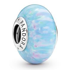 Sterling silver charm with lab-created opal 791691C01