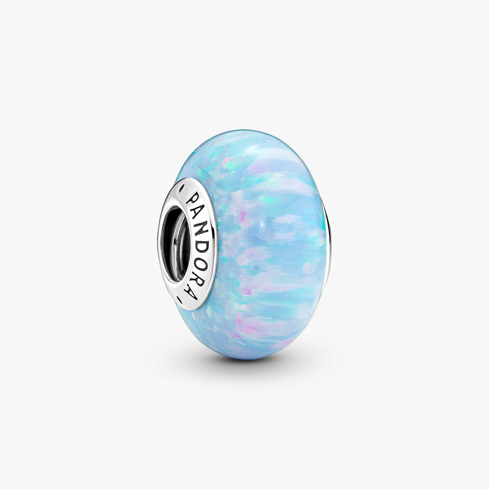 Sterling silver charm with lab-created opal 791691C01 (High Resolution)