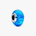 Sterling silver charm with deep blue lab-created opal 791691C02 (High Resolution)