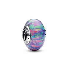 Sterling silver charm with lavender purple lab-created opal 791691C05