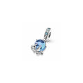Octopus sterling silver dangle with bleached aqua blue, icy green, stellar blue crystal and bi-color green blue Murano glass 791694C01 (High Resolution)