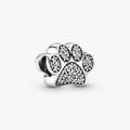 Dog Paw Print Silver Charm w CZ 791714CZ (High Resolution)