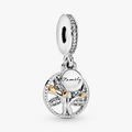 Family Heritage Silver Hanging Charm w 14k Gold &  791728CZ (High Resolution)