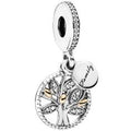 Family Heritage Silver Hanging Charm w 14k Gold &  791728CZ