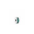 Teal Shinning Elegance Silver Spacer Clip w Teal CZ 791817MCZ (High Resolution)