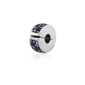 Blue Mosaic Vibrant Elegance Silver Spacer Clip w Swiss Blue Crystal & CZ 791817NSBMX (High Resolution)