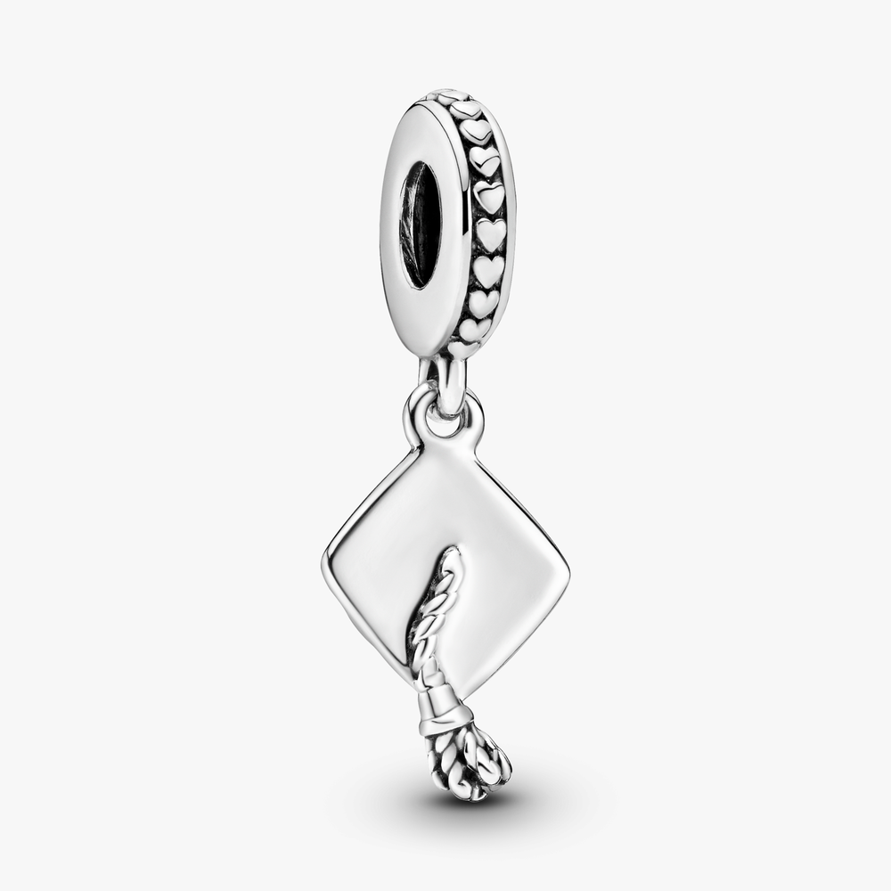 Graduation Cap Hanging Silver Charm 791892 (High Resolution)