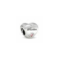 Sister's Love Silver Heart Charm w PCZ 791946PCZ (High Resolution)