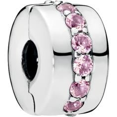 Pink Shining Path Silver Clip w CZ 791972PCZ