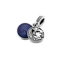 Vintage Night Sky Silver Hanging Charm w Midnight Blue Enamel   Clear CZ 791993CZ (High Resolution)