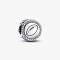 Football sterling silver charm with clear cubic zirconia and blue enamel 792016CZ_E073 (High Resolution)