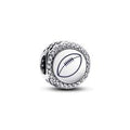Football sterling silver charm with clear cubic zirconia and blue enamel 792016CZ_E073