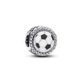 Soccer ball sterling silver charm with clear cubic 792016CZ_E075