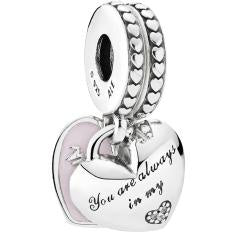Mother & Daughter Hearts Hanging Silver 792072EN40