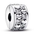 Heart sterling silver clip with clear cubic zirconia 792235C01