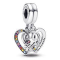 Splitable hearts sterling silver dangle 792239C01
