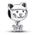 Cat sterling silver charm with clear cubic zirconia 792255C01