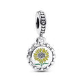 Sunflower sterling silver dangle with yellow and green enamel 792275C00_E010