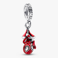 Marvel Spider-Man sterling silver dangle with blac 792323C01 (High Resolution)