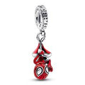 Marvel Spider-Man sterling silver dangle with blac 792323C01