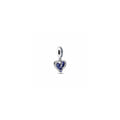 Shooting stars heart sterling silver double dangle with moonlight blue crystal, clear cubic zirconia and shimmering light blue enamel 792356C01 (High Resolution)