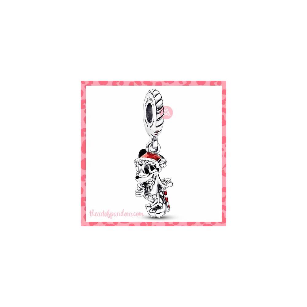 Gingerbread house sterling silver charm with clear cubic zirconia, white, red, brown and green enamel 792363C01 (High Resolution)
