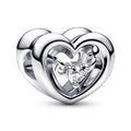 Open heart sterling silver charm with cl 792493C01