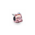 Flying pig sterling silver charm with transparent light pink, blue, violet and yellow enamel 792573C01 (High Resolution)
