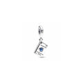 Passport sterling silver dangle with clear cubic zirconia and shaded blue enamel 792680C01 (High Resolution)