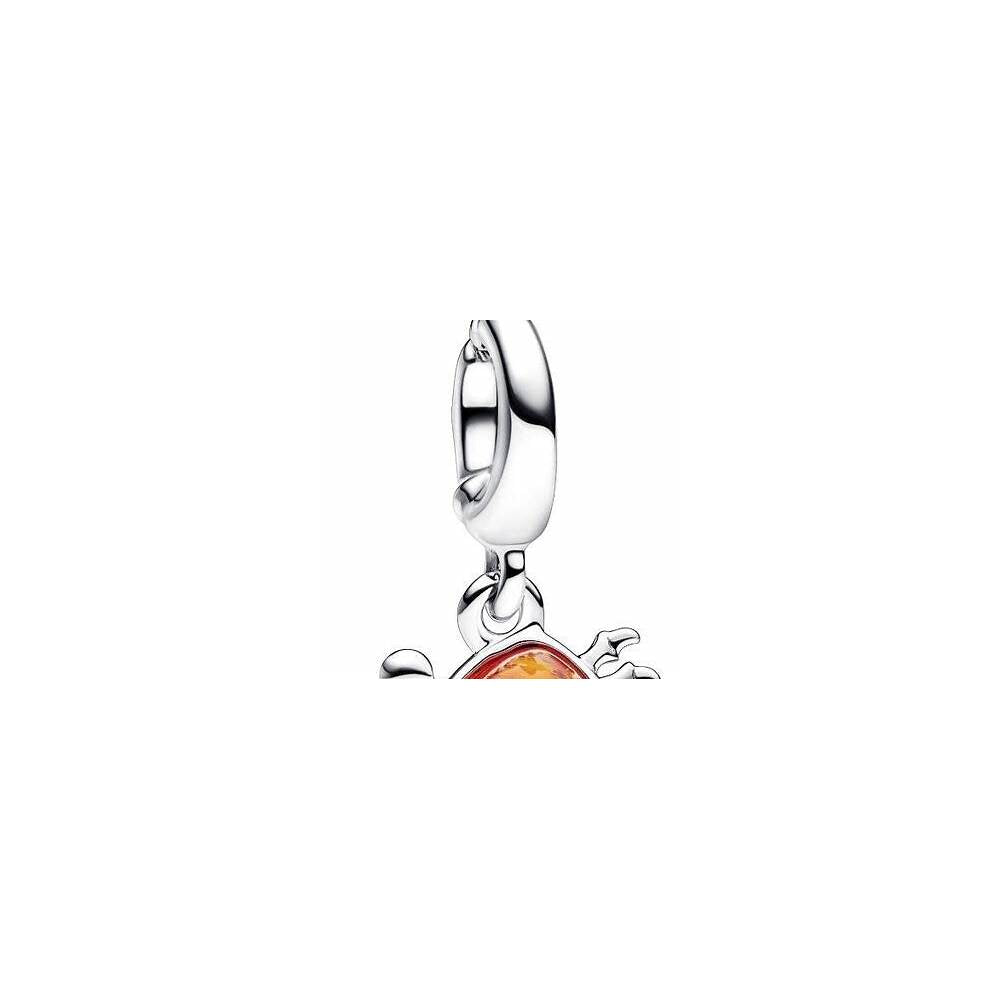 Disney The Little Mermaid crab sterling silver dangle with orange Murano glass 792694C01 (High Resolution)
