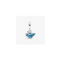 Hermit crab sterling silver dangle with stellar blue, icy green crystal, clear cubic zirconia and blue glow-in-the-dark ena 792700C01 (High Resolution)